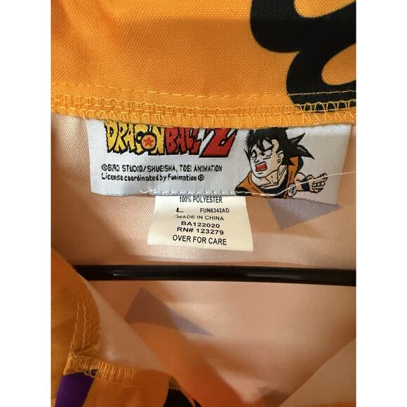 Dragon Ball Z Goku Button Up Down Anime Master Roshi Shirt Size L Rare 2001 - Picture 2 of 8